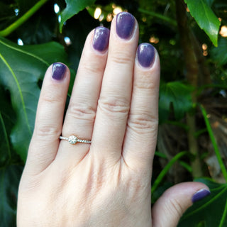 gold engagement ring on hand