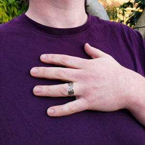 celtic ring on man's hand
