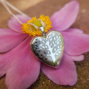 tree of life heart shaped locket necklace