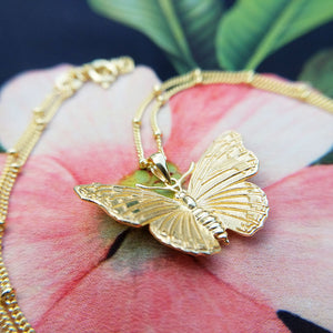 yellow gold butterfly pendant