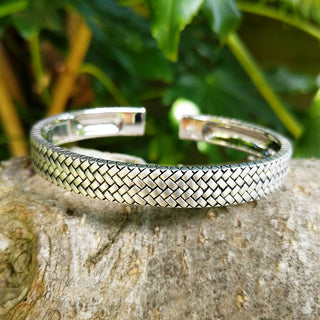 men's heavy silver bangle