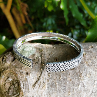 silver torque bangle for men