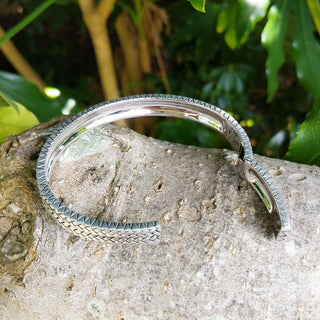 heavy men's silver bangle