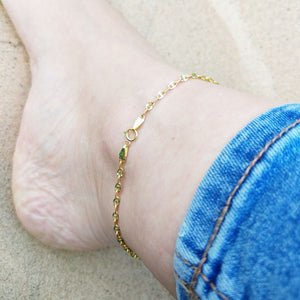 real gold women's anklet 9 inches