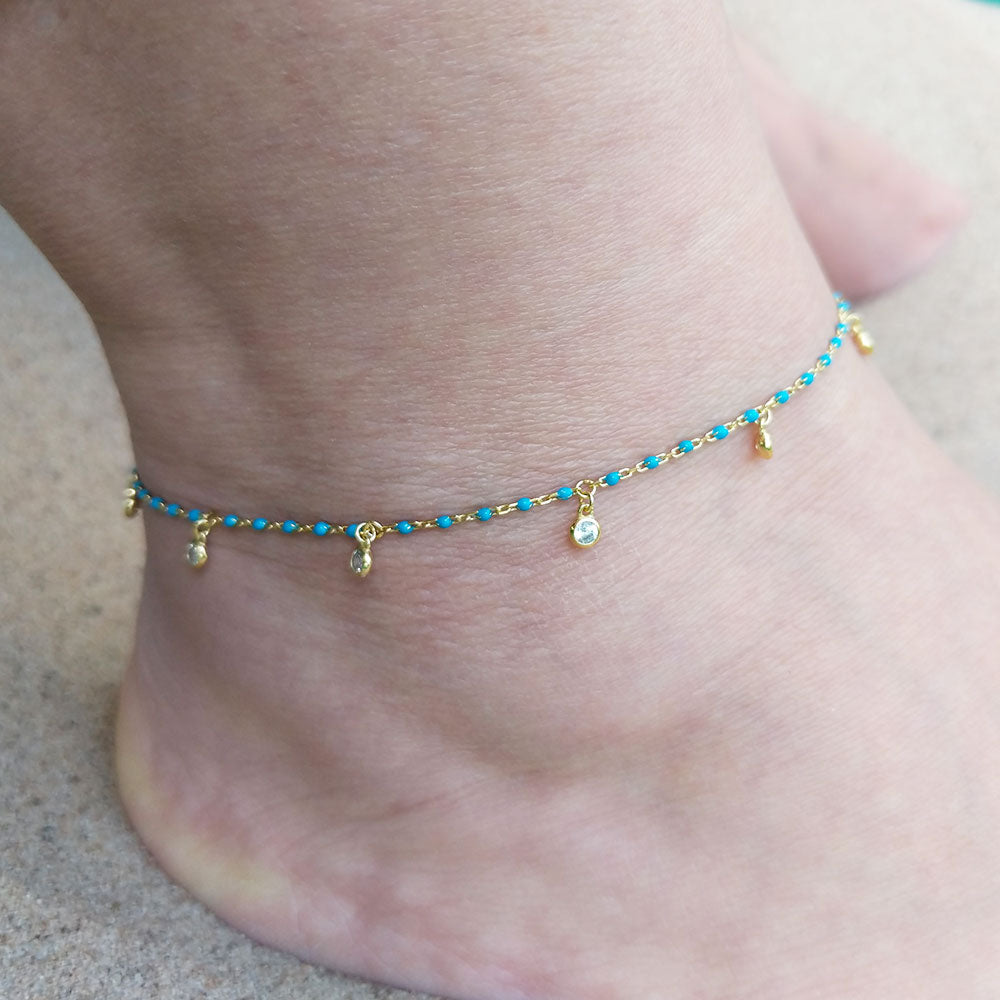 Turquoise hot sale ankle bracelet