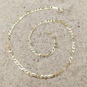 solid gold figaro chain anklet
