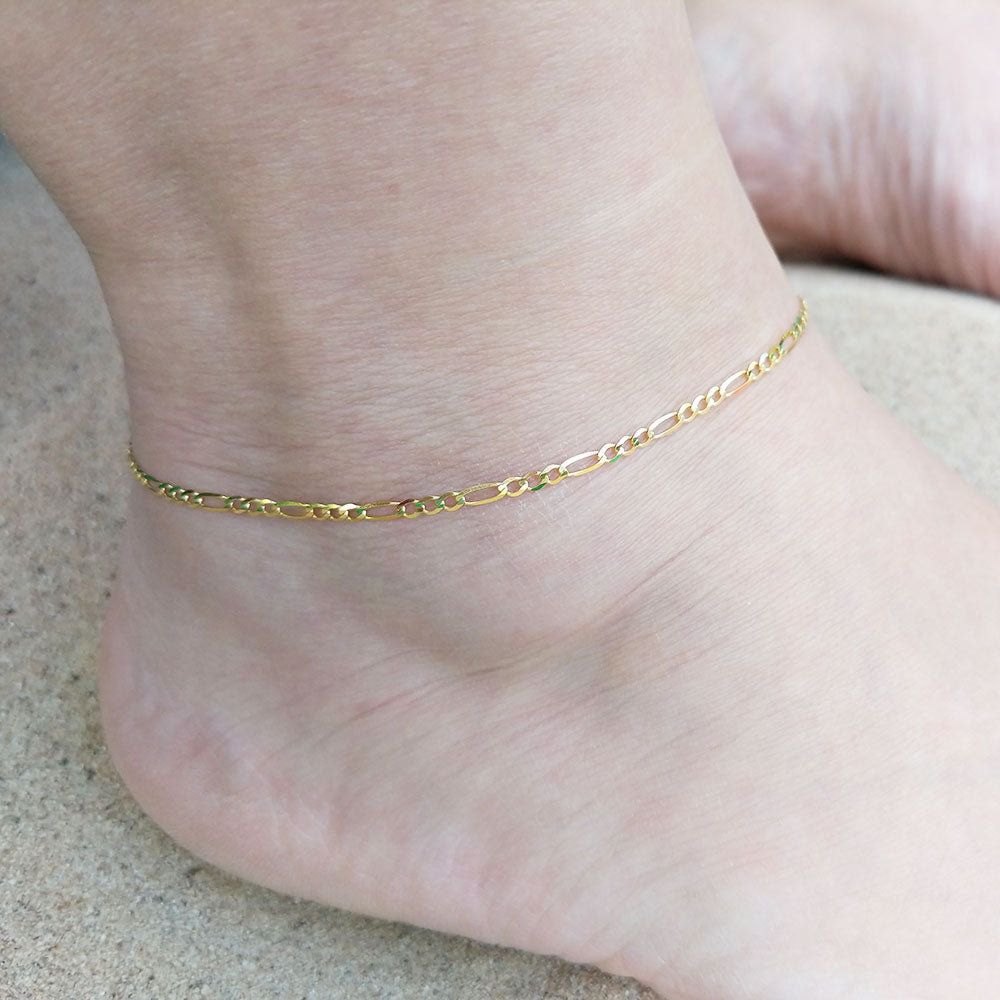 14k Gold Large Paper Clip Chain Anklet - Zoe Lev Jewelry