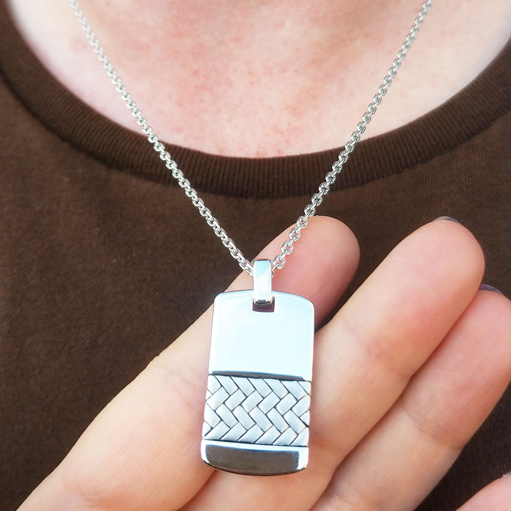 Sterling Silver Dog Tag Necklace | Hersey & Son Silversmiths