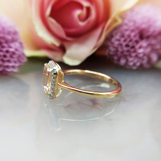 morganite in yellow gold