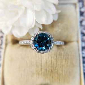 london blue topaz engagement ring