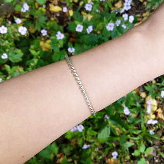 women's 925 silver bangle on arm