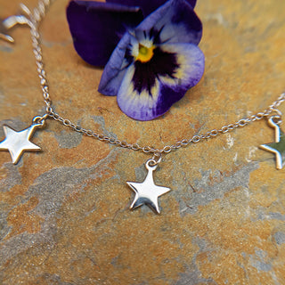 women's silver star charm bracelet