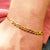 close up of curb bracelet on wrist