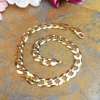 men's solid gold curb bracelet