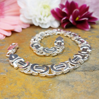 8.5 inch men's silver bracelet