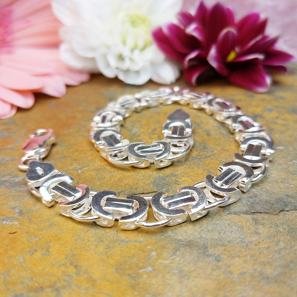 sterling silver hook roman greek coin charm bracelet chain link bangle men  women | eBay