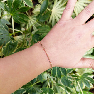 rose gold bracelet on wrist