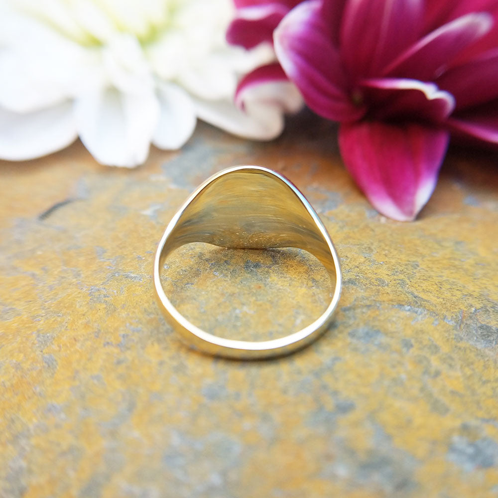 Women's Plain Oval Signet Ring - Main Image