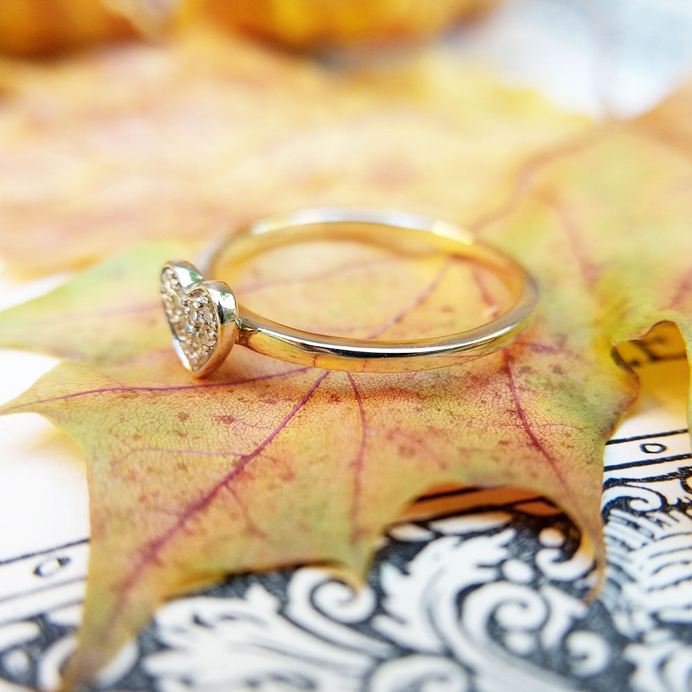 small gold heart ring