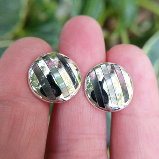 men's silver stripe cuff links