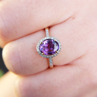 amethyst cluster ring with diamonds