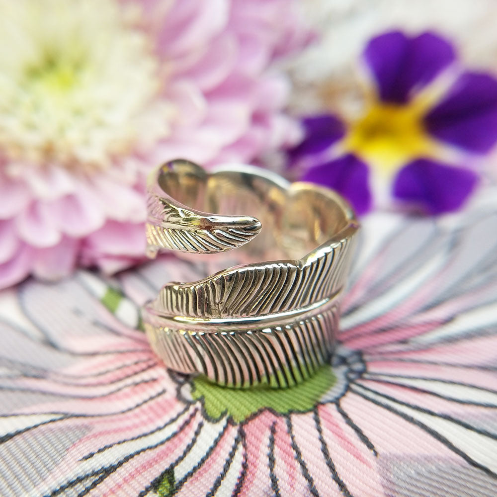 sterling silver feather ring