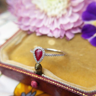 pear shaped ruby ring