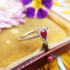 ruby and diamonds in white gold