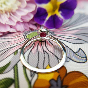 under gallery of white gold ruby ring