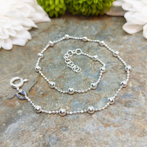 women's silver anklet