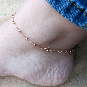 pretty women's rose gold anklet