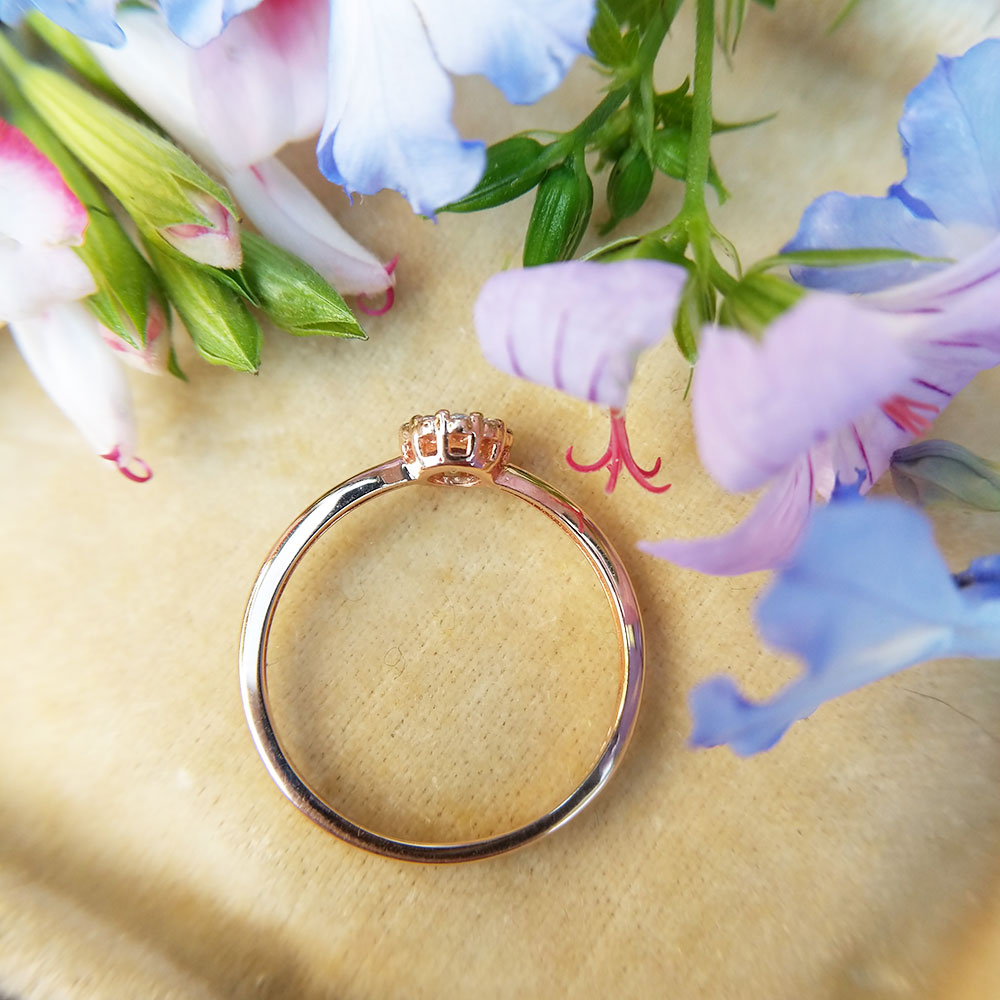 side profile of rose gold ring