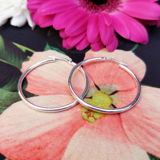 hoop earrings in sterling silver