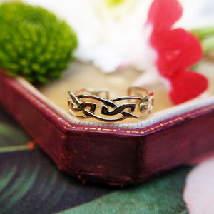 close up of celtic toe ring