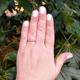 sapphire and diamond ring on hand