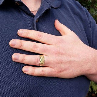 yellow gold keeper ring