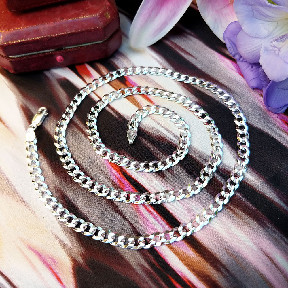 20 inch sterling silver curb chain
