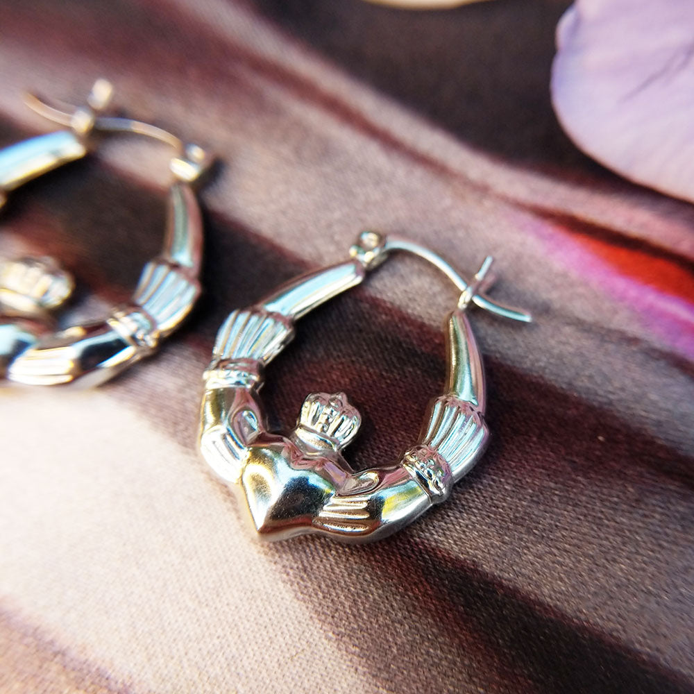 beautiful 925 silver women's creole earrings