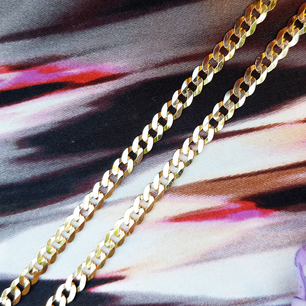 solid gold curb chain with 4.5mm wide links