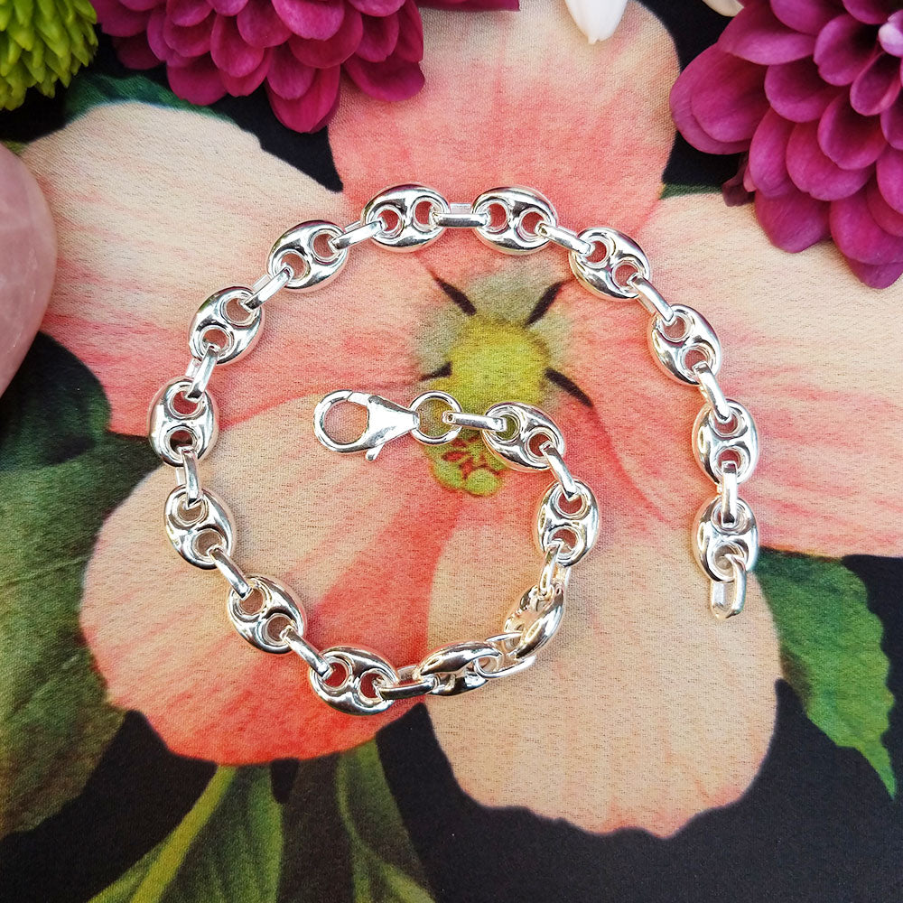 women's silver anchor bracelet