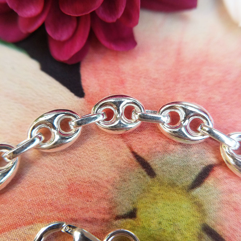 Sterling Anchor Chain Bracelet - Silver Marine Link Bracelet