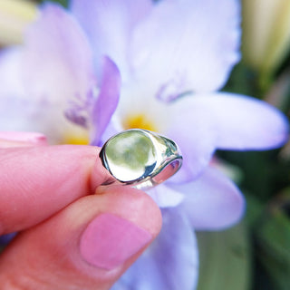 women's solid silver signet ring