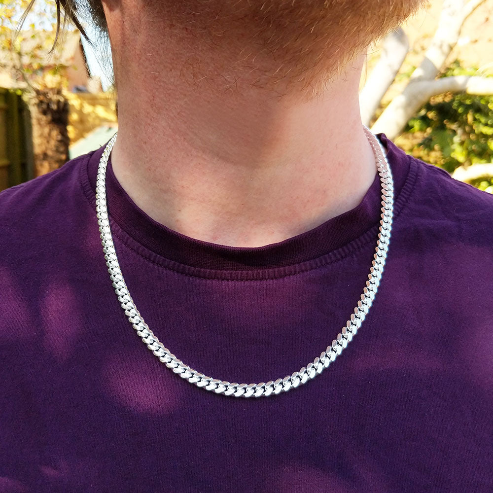 6mm Cuban Curb Chain Necklace in Sterling Silver