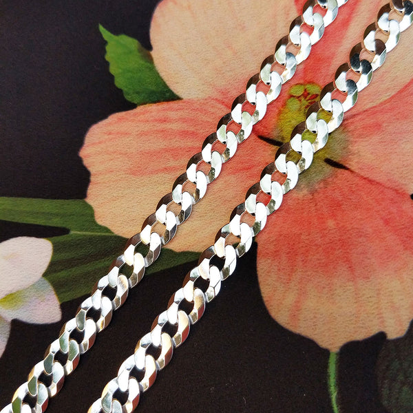7mm Flat Curb Chain Necklace