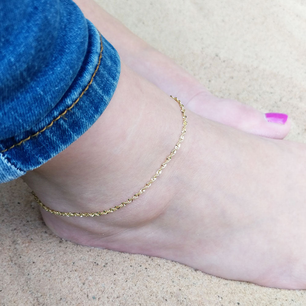 9ct yellow gold anklet