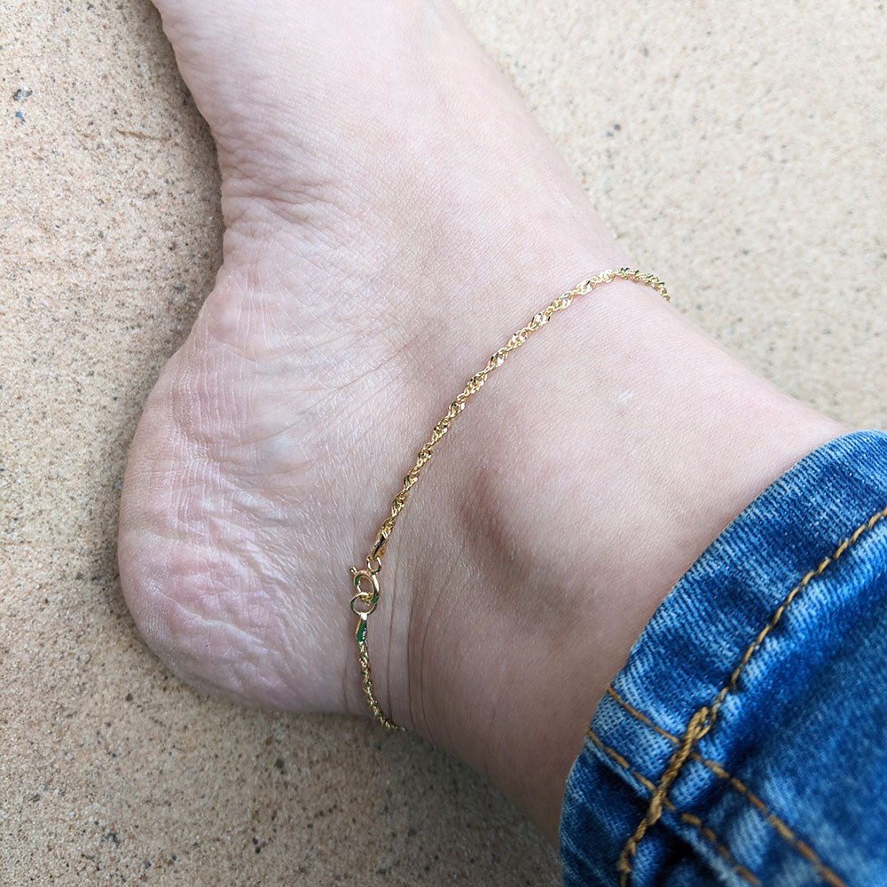 ladies gold ankle bracelet