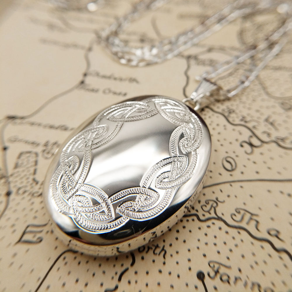 celtic locket in sterling silver
