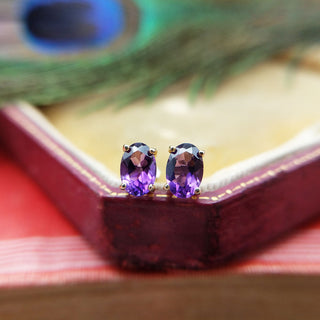 amethyst stud earrings