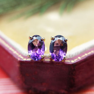 heavy women's amethyst studs