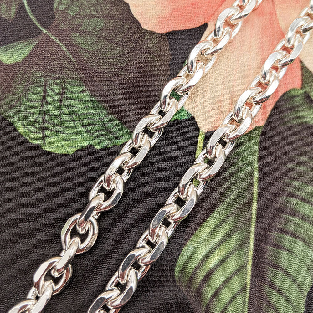 Solid heavy silver on sale chain